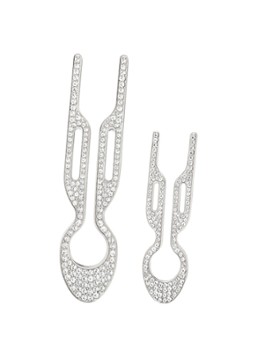 Fiona Franchimon Dames Nº 1 Hairpin Petite Steel met Swarovski® Crystals - haarpin set van 2 in de kleur , maat: 2st.
