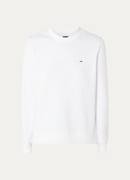 Tommy Hilfiger Dames Sweater met logoborduring in de kleur Wit