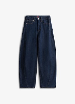 Tommy Hilfiger Dames Mid waist tapered fit jeans met steekzakken in de kleur Donkerblauw