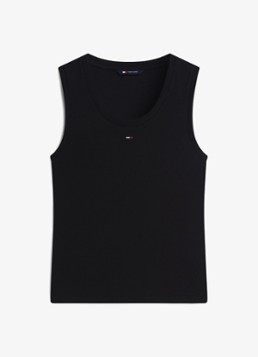 Tommy Hilfiger Dames Essential tanktop met logo in de kleur Zwart
