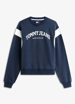 Tommy Hilfiger Dames Sweater met logo in de kleur Donkerblauw