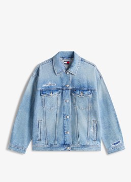 Tommy Hilfiger Dames Trucker spijkerjas met steekzakken in de kleur Lichtblauw