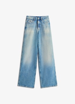Tommy Hilfiger Dames Claire high waist wide leg jeans met medium wassing in de kleur Donkerblauw
