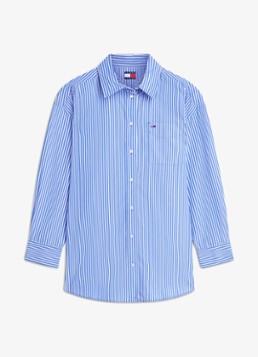 Tommy Hilfiger Dames Blouse met streepprint in de kleur Lichtblauw