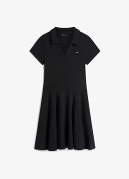 Tommy Hilfiger Dames Mini jurk met logoborduring in de kleur Zwart