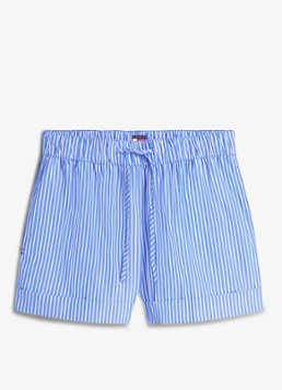 Tommy Hilfiger Dames High waist wide fit korte broek met streepprint in de kleur Noble Blue / Stripe-C8P