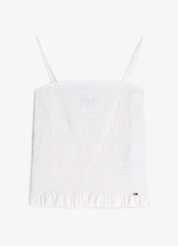 Tommy Hilfiger Dames Top met ruches in de kleur Gebroken wit