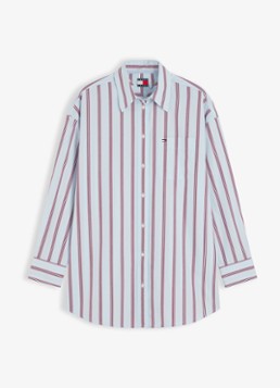Tommy Hilfiger Dames Blouse met streepprint in de kleur Lichtblauw