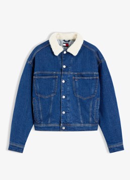 Tommy Hilfiger Dames Spijkerjas met teddy kraag in de kleur Denim