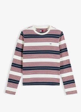 Tommy Hilfiger Dames Longsleeve met streepprint in de kleur Multicolor