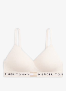 Tommy Hilfiger Dames Voorgevormde bh met logoband in de kleur Beige