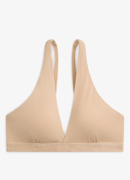 Tommy Hilfiger Dames Bralette met uitneembare vulling en logoband in de kleur Beige