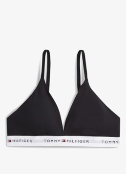 Tommy Hilfiger Dames Voorgevormde bh met logoband in de kleur Zwart