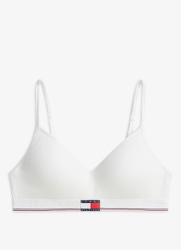 Tommy Hilfiger Dames Voorgevormde bralette met logo in de kleur Wit