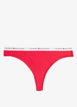 Tommy Hilfiger Dames String met logoband in de kleur Rood