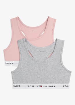 Tommy Hilfiger Meisjes Bralette met logoband in 2-pack in de kleur Roze