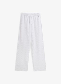 Tommy Hilfiger Dames Seersucker pyjamabroek met streeprint in de kleur Lichtblauw