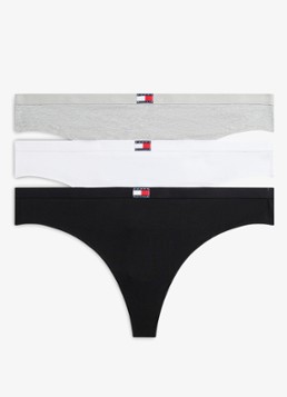 Tommy Hilfiger Dames String met logoband in 3-pack in de kleur Multicolor