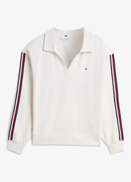 Tommy Hilfiger Dames Sweater met polokraag in de kleur Ivoor
