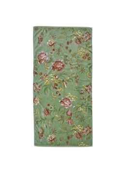 Pip Studio Secret Garden badhanddoek van terry katoen - 400 gr/m2 - 70 x 140 cm Groen - Deal