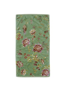 Pip Studio Secret Garden handdoek van terry katoen - 400 gr/m2 - 55 x 100 cm Groen - Deal
