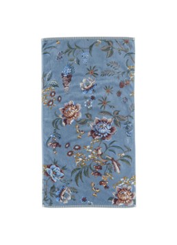 Pip Studio Secret Garden handdoek van terry katoen - 400 gr/m2 - 55 x 100 cm Blauw - Deal