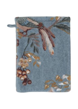 Pip Studio Secret Garden washand van terry katoen - 400 gr/m2 -16 x 22 cm Blauw - Deal