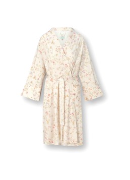 Pip Studio Dames Naomi kimono met bloemenprint in de kleur Gebroken wit, maat: XL