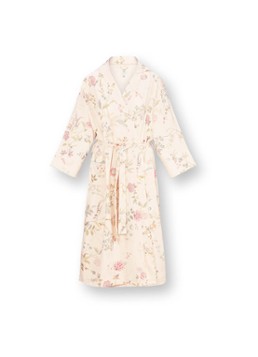 Pip Studio Dames Noa Bodhi Flower kimono met bloemenprint in de kleur Gebroken wit, maat: XL