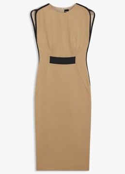 BOSS Dames Midi jurk met split in de kleur Beige