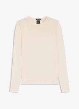 BOSS Dames Ferpina fijngebreide pullover van scheerwol in de kleur Beige