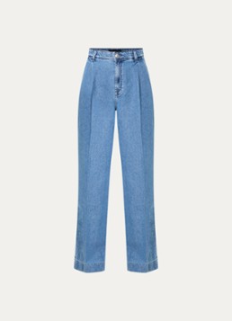 7 For All Mankind Dames Nana high waist wide leg jeans met medium wassing in de kleur Indigo, maat: W 27