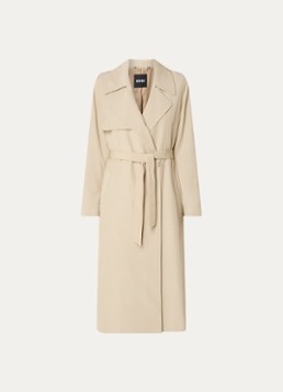 BOSS Dames Calissya trenchcoat met strikceintuur in de kleur Beige