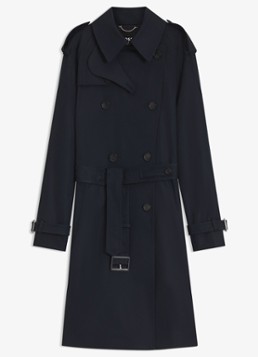 BOSS Dames Waterafstotende trenchcoat met gespriem in de kleur Dark Blue-404 / Blauw