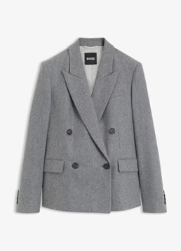 BOSS Dames Blazer in wolblend in de kleur Middengrijs