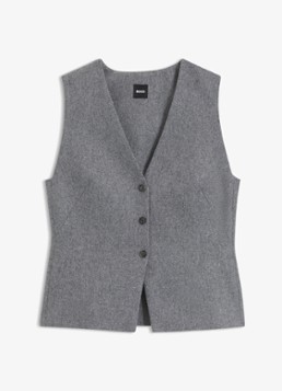 BOSS Dames Gilet met V-hals in de kleur Grijs