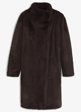 BOSS Dames Mantel van imitatiebont in de kleur Medium Brown-210 / Bruin