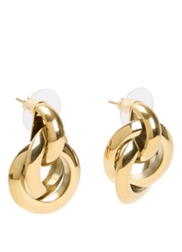 Camps & Camps Dames Double Hoops oorstekers verguld in de kleur Goud, maat: 1sz