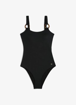 Tommy Hilfiger Dames Badpak met cut-out detail in de kleur Zwart