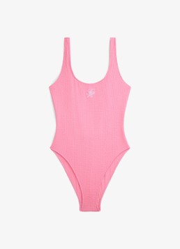 Tommy Hilfiger Dames Badpak met structuur in de kleur Roze