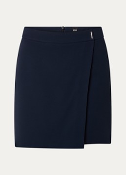 BOSS Dames Vandera minirok met overslag in de kleur Donkerblauw