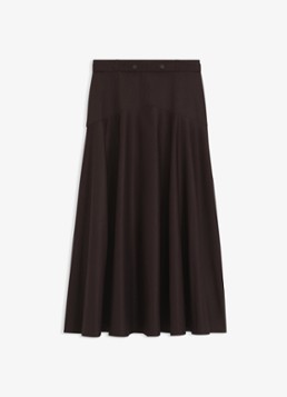 BOSS Dames Vusola midi rok met ceintuur in de kleur Dark Brown-207 / Bruin