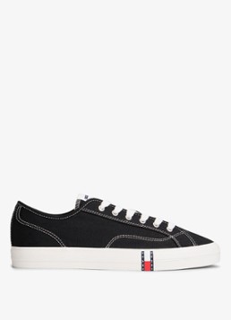 Tommy Hilfiger Dames Sneaker met logo in de kleur Zwart