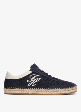 Tommy Hilfiger Dames Sneaker met opengewerkt dessin in de kleur Donkerblauw