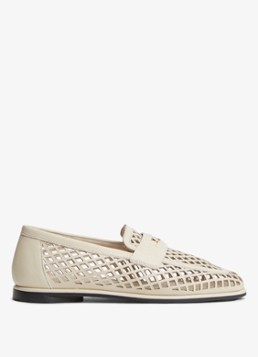Tommy Hilfiger Dames Loafer met opengewerkt dessin in de kleur Beige