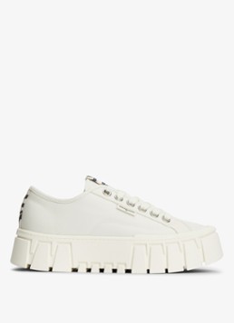 Tommy Hilfiger Dames Sneaker met logo in de kleur Ivoor