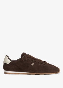 Tommy Hilfiger Dames Sneaker van suède in de kleur Fondant Brown-GUG / Bruin