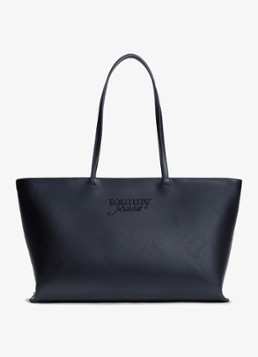 Tommy Hilfiger Dames Shopper met logo in de kleur Zwart