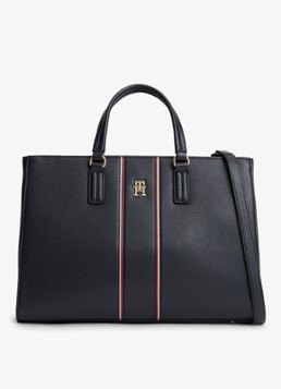 Tommy Hilfiger Dames Handtas met logo in de kleur Donkerblauw