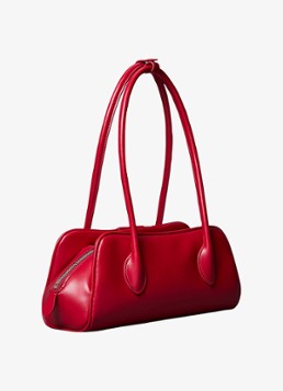 Calvin Klein Dames Schoudertas met logo in de kleur Rood